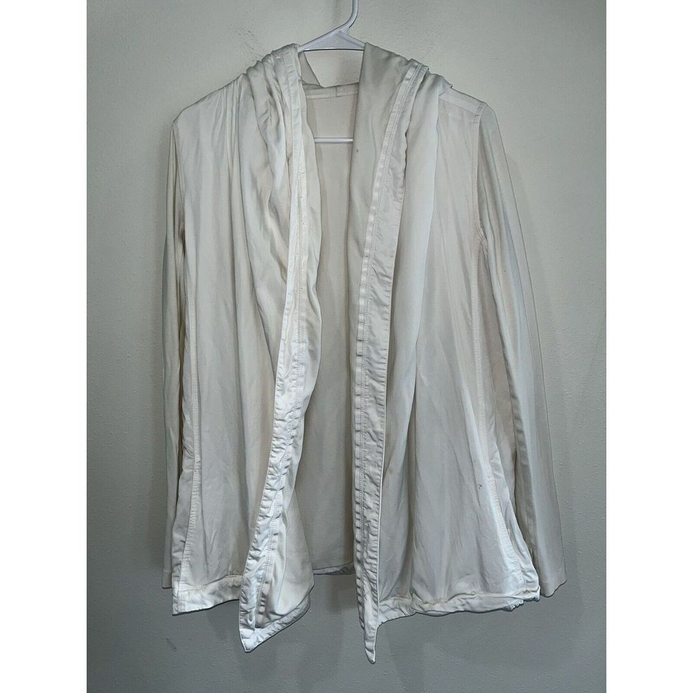 Lululemon Womens Size 8 White Open Front Hooded Sweatshirt